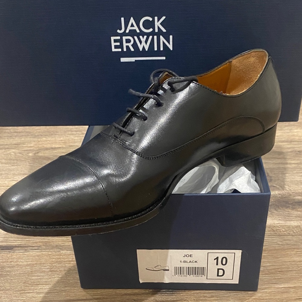 Jack Erwin Black Oxford Shoes